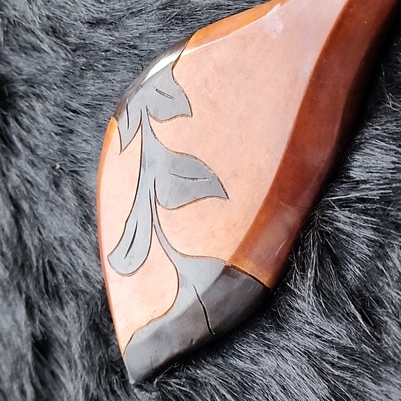 HAITIAN CARVED  FOLK ART WOOD  TRAY. BOWL FLOWER. - Picture 5 of 7